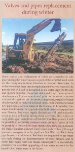 Kimberley Sol Plaatje Winter 2015 water shut-downs.