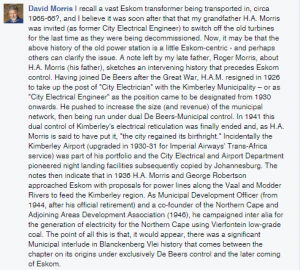 David Morris on Kimberley Central Powerstation