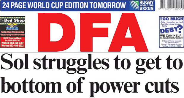 Sol struggles to get to bottom of power cuts – The DFA 16/09/2015