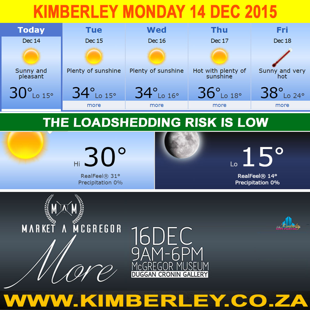Today In Kimberley – Monday 14/12/2015