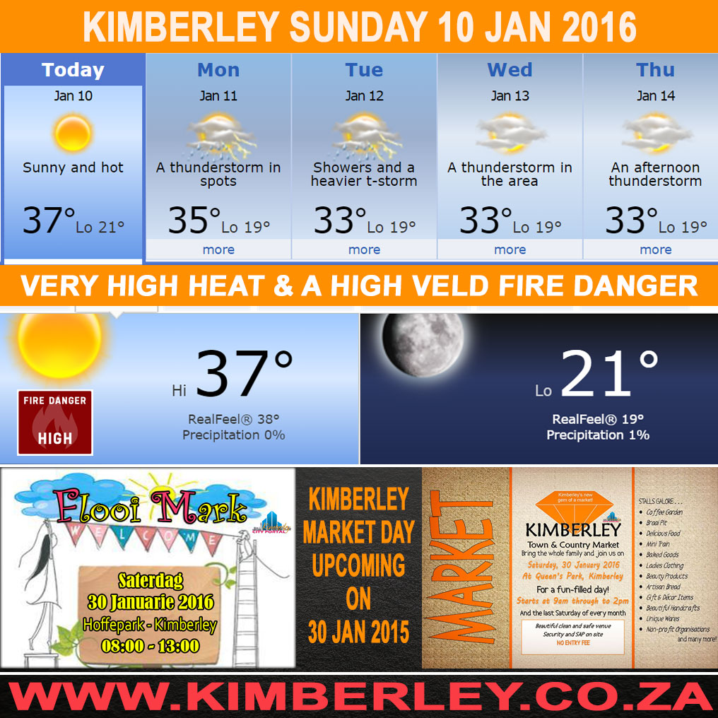 #KimberleyToday, Sunday 10/01/2016