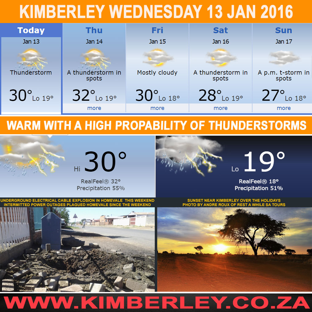 #KimberleyToday, Wednesday 13/01/2016