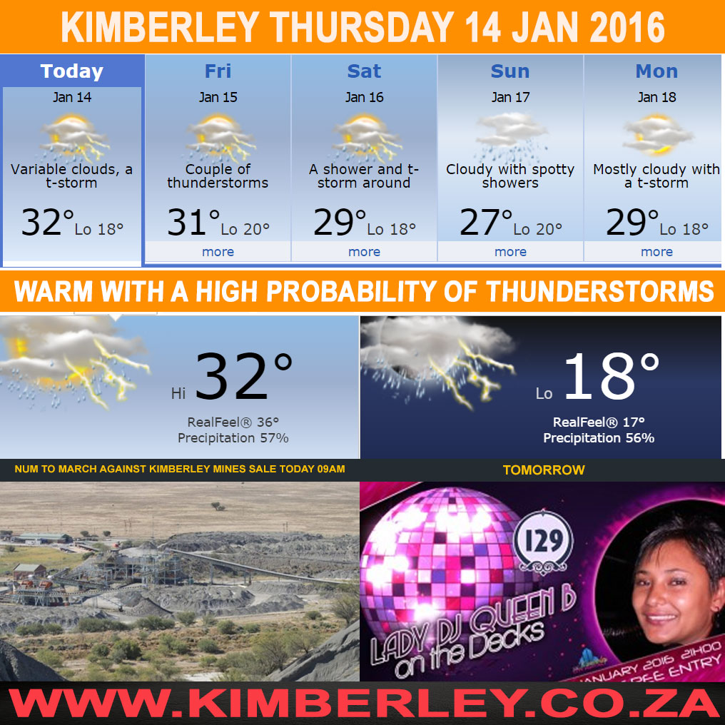 #KimberleyToday, Thursday 14/01/2016