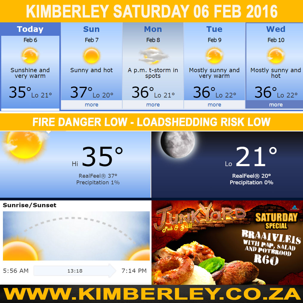 #KimberleyToday, Saturday 06/02/2016