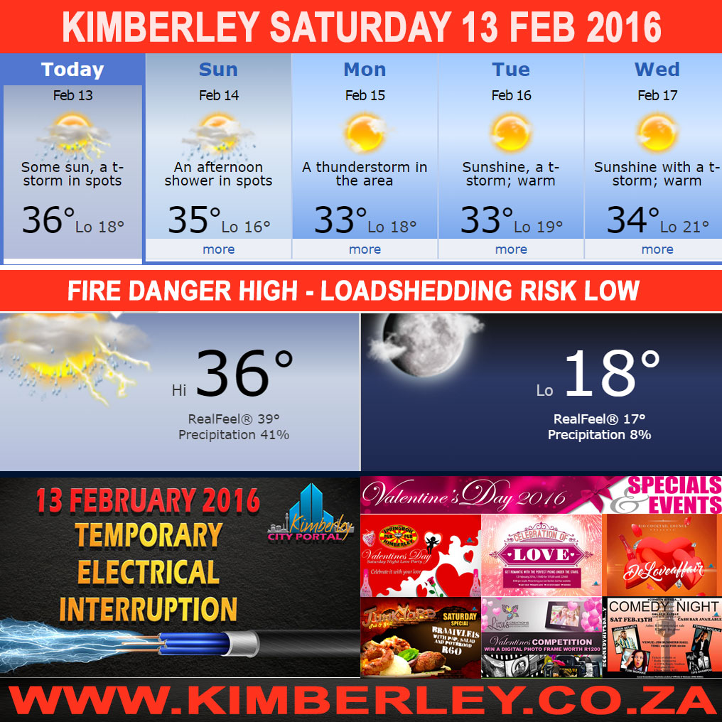 #KimberleyToday, Saturday 13/02/2016