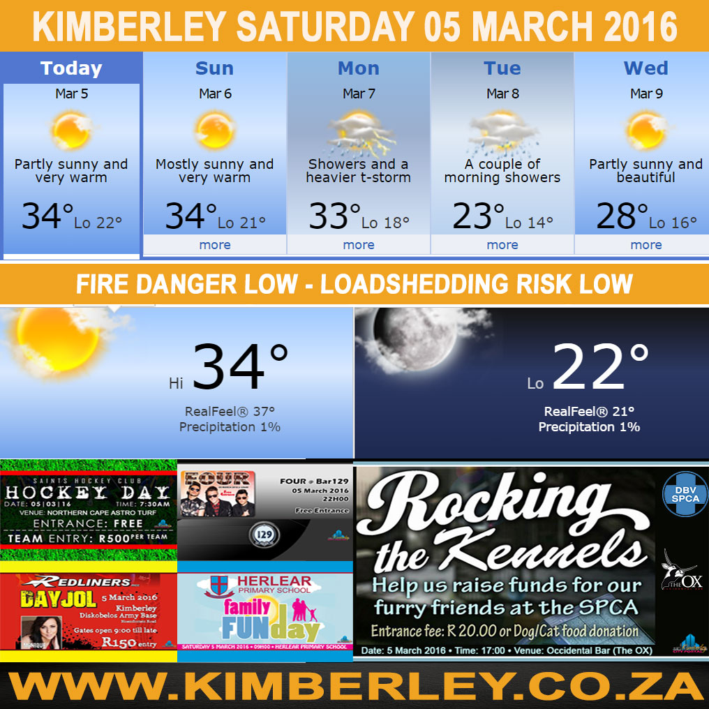 #KimberleyToday, Saturday 05/03/2016