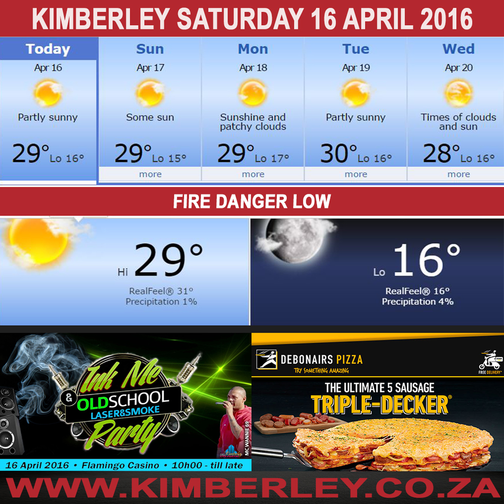 #KimberleyToday, Saturday 16/04/2016