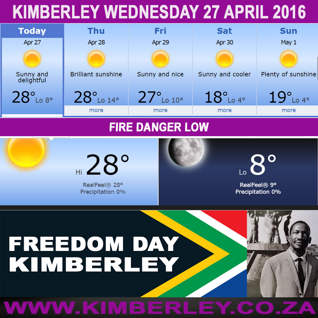 #KimberleyToday, Wednesday 27/04/2016