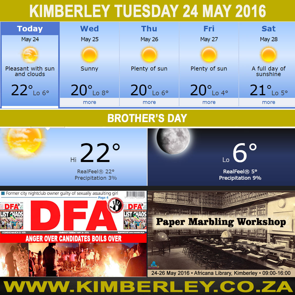 #KimberleyToday, Tuesday 24/05/2016 #KimberleyToday, Tuesday 24/05/2016