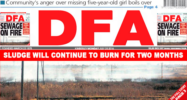 City sewage fire to burn for two months