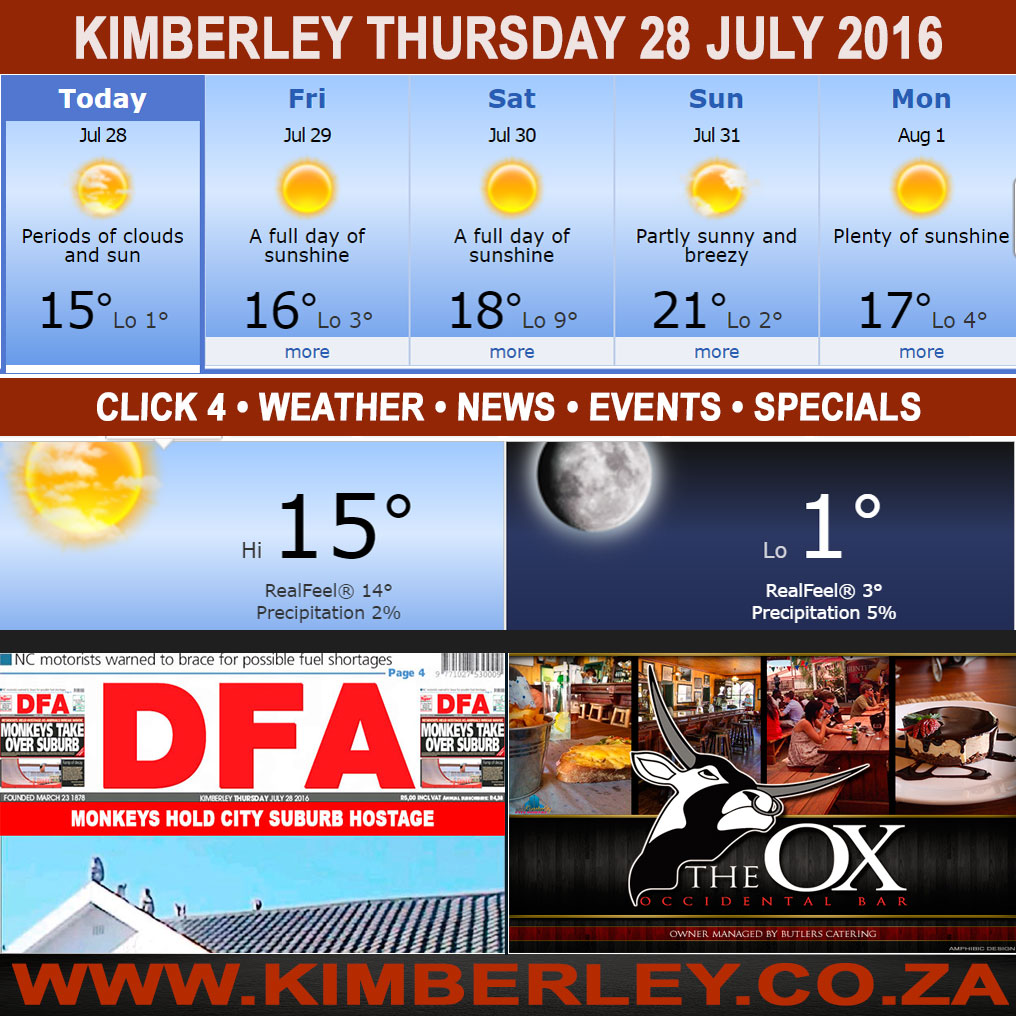 KimberleyToday, Thursday 28/07/2016