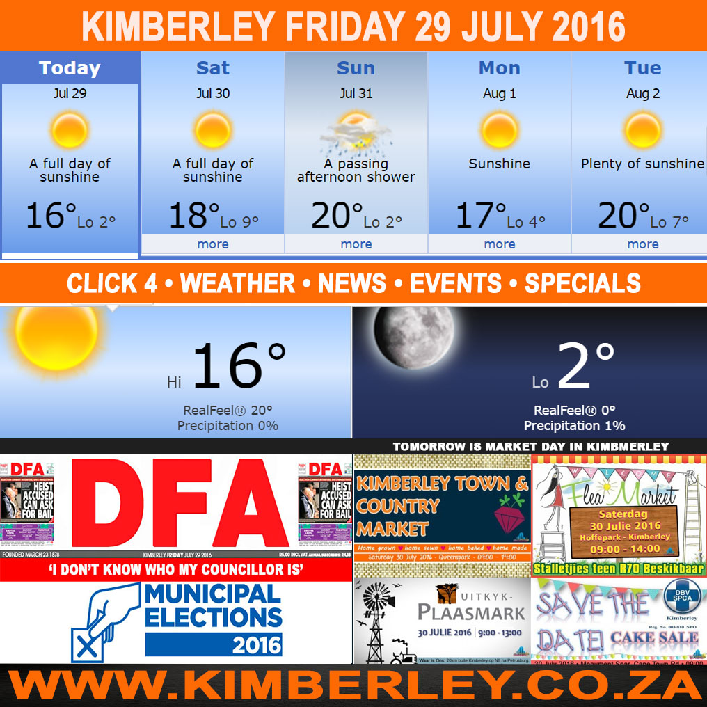 KimberleyToday, Friday 29/07/2016