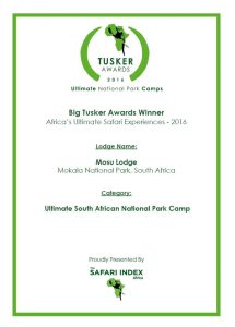 Mosu Lodge in Mokala National Park Big Tusker Award