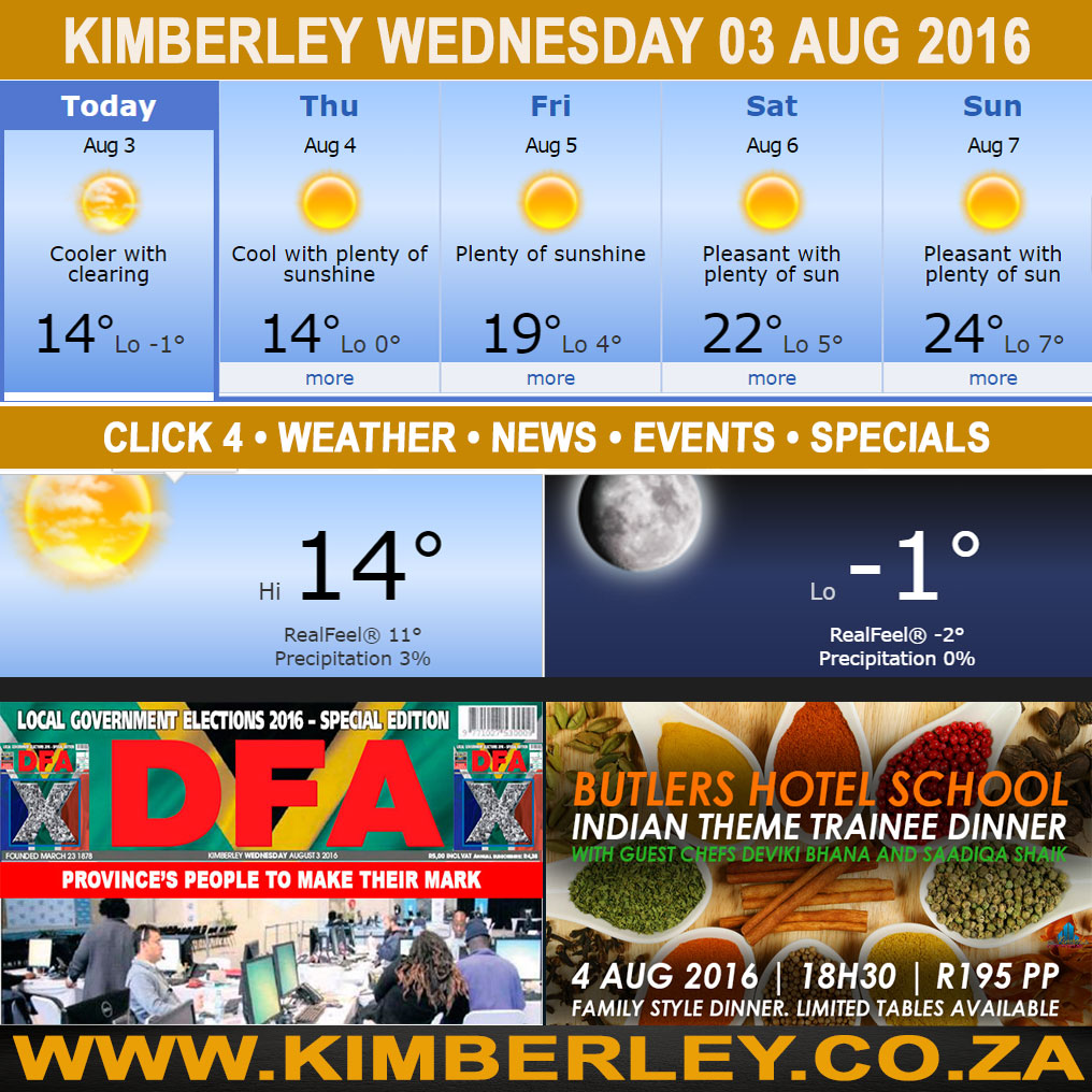 KimberleyToday, Wednesday 03/08/2016