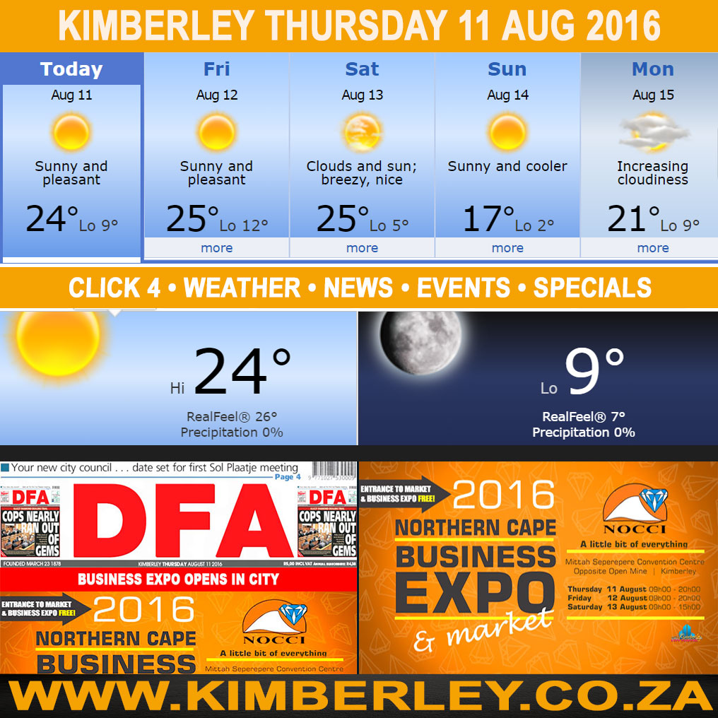 KimberleyToday, Thursday 11/08/2016