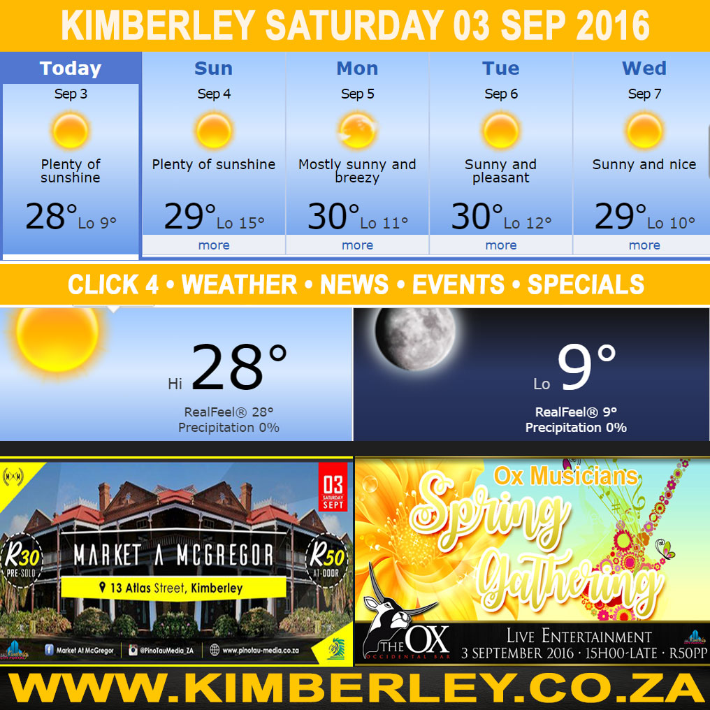 KimberleyToday, Saturday 03/09/2016