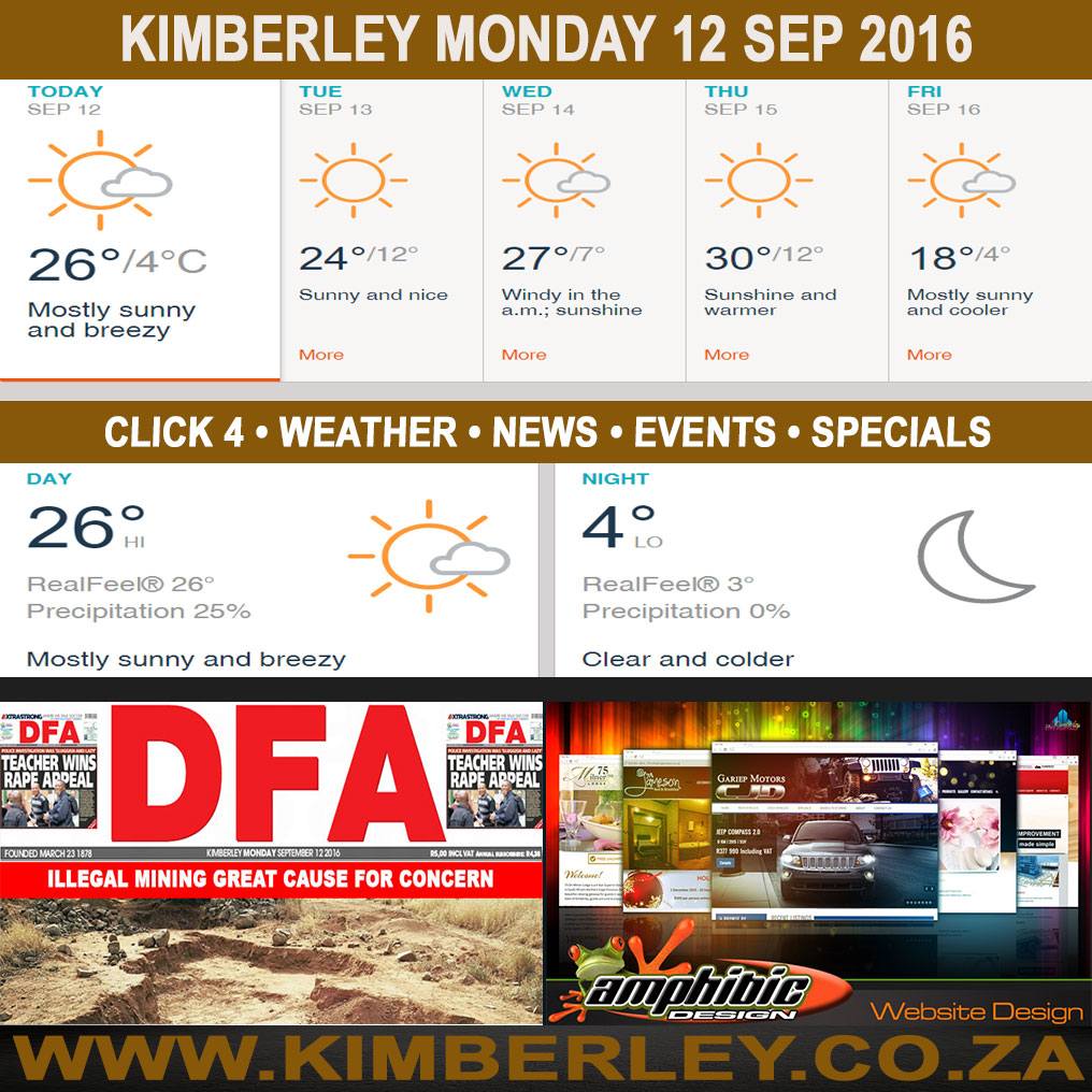 KimberleyToday, Monday 12/09/2016