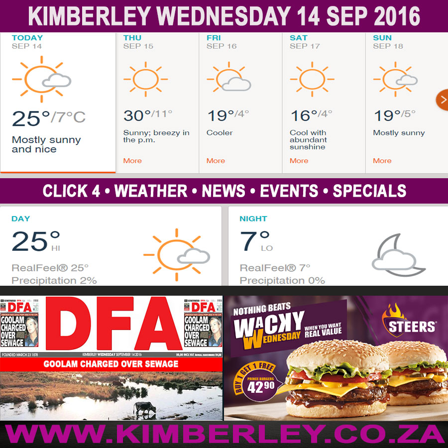 KimberleyToday, Wednesday 14/09/2016 KimberleyToday, Wednesday 14/09/2016