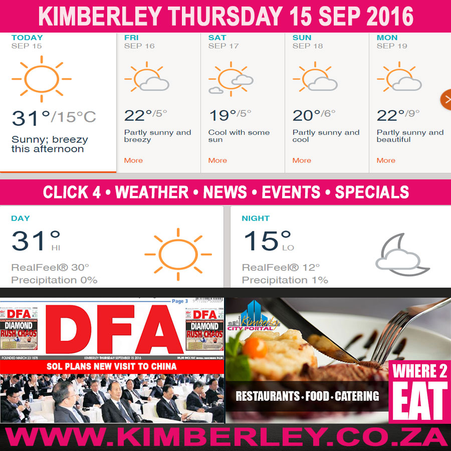KimberleyToday, Thursday 15/09/2016