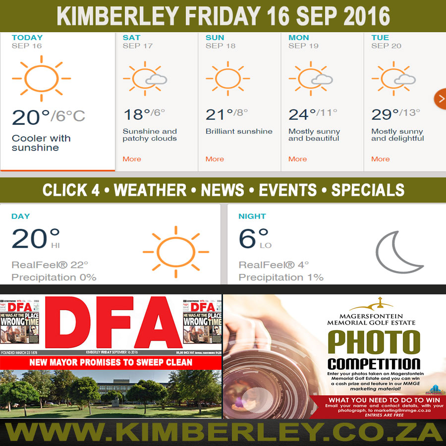 oday in Kimberley South Africa - Weather News Events 2016/09/16