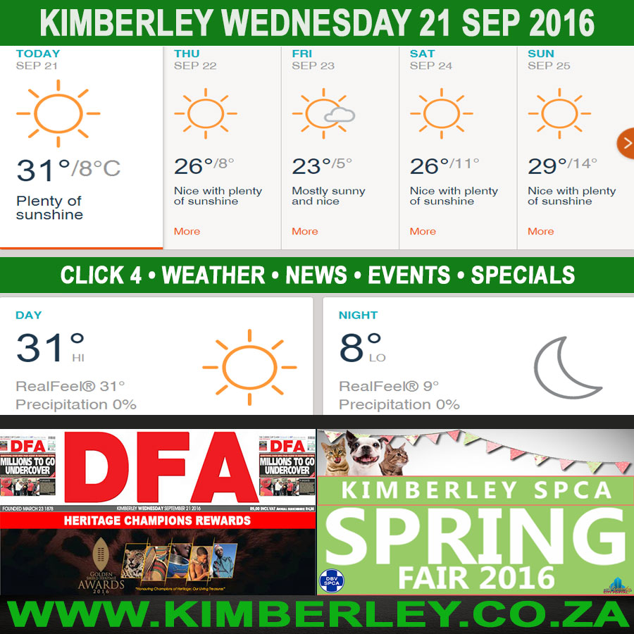 Today in Kimberley South Africa - Weather News Events 2016/09/21