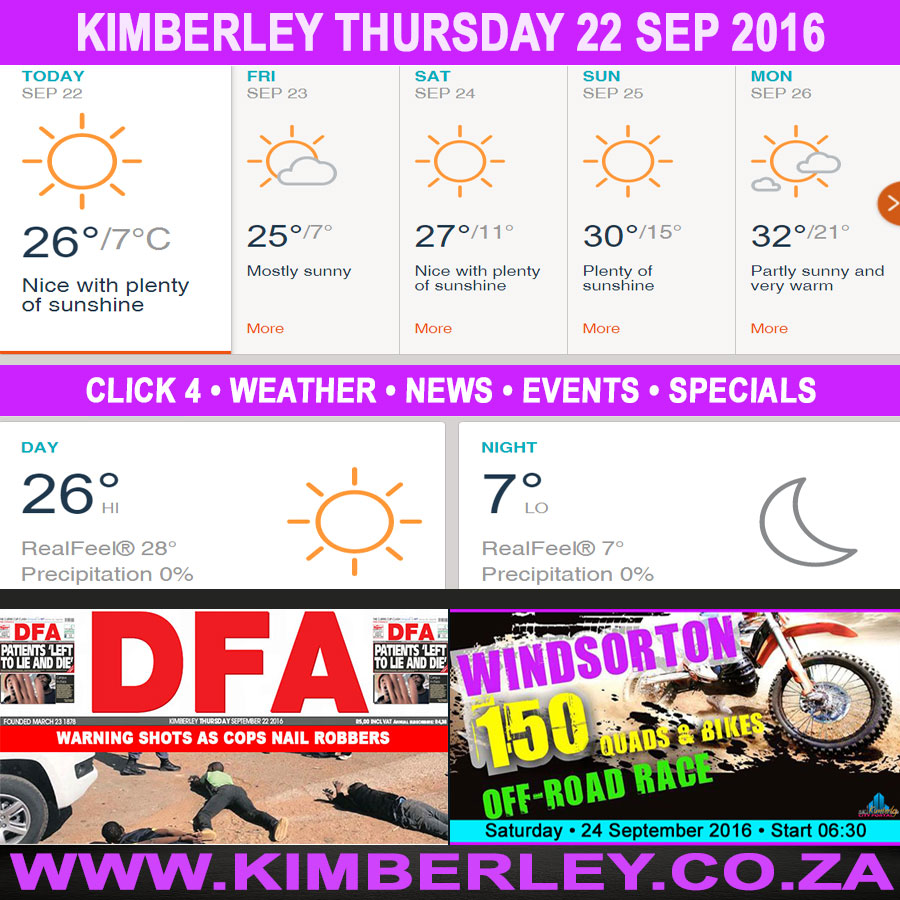KimberleyToday, Thursday 22/09/2016
