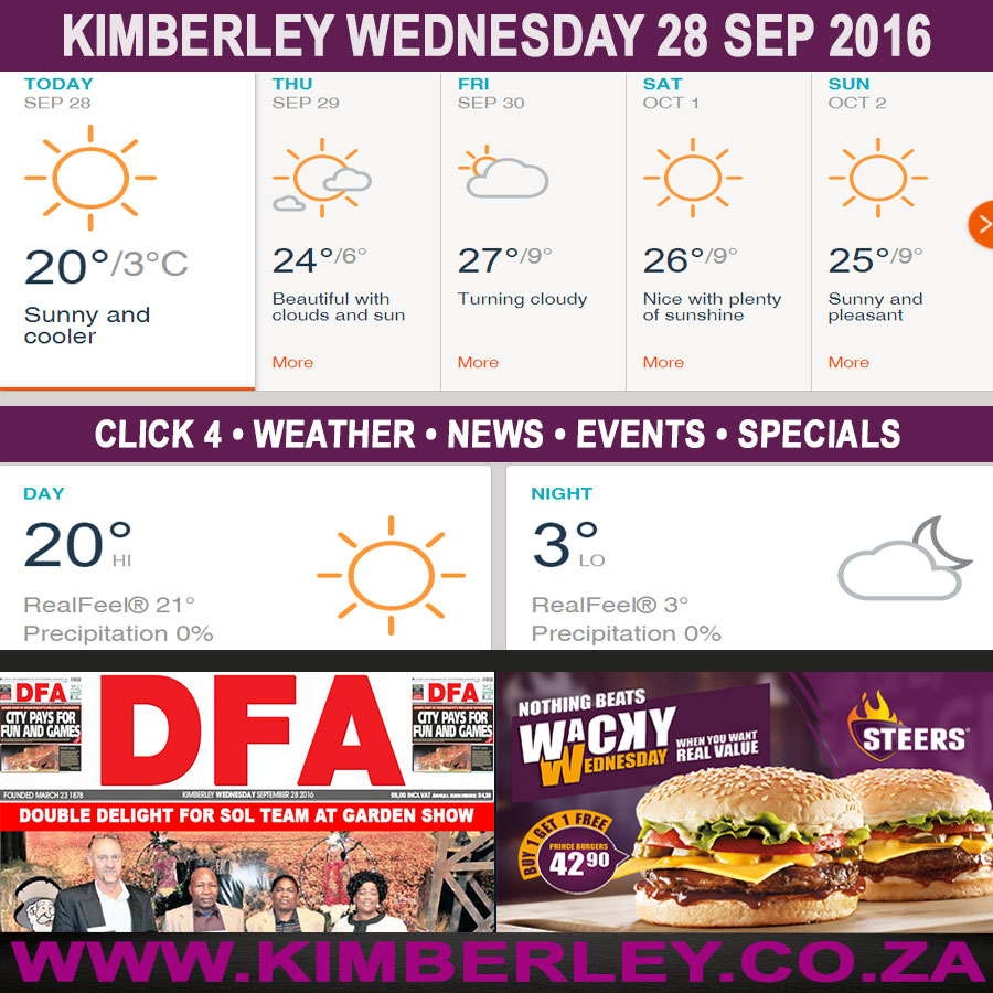 Today in Kimberley South Africa - Weather News Events 2016/09/28