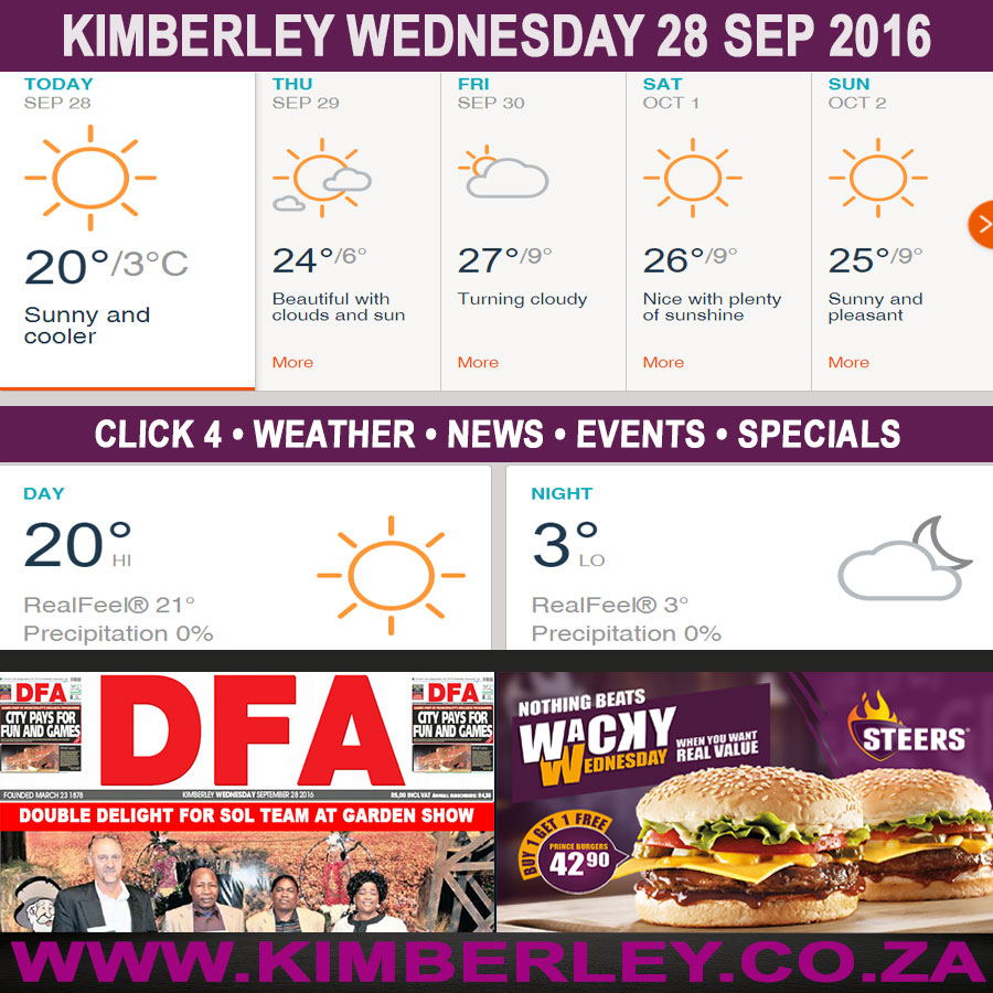 KimberleyToday, Wednesday 28/09/2016 KimberleyToday, Wednesday 28/09/2016
