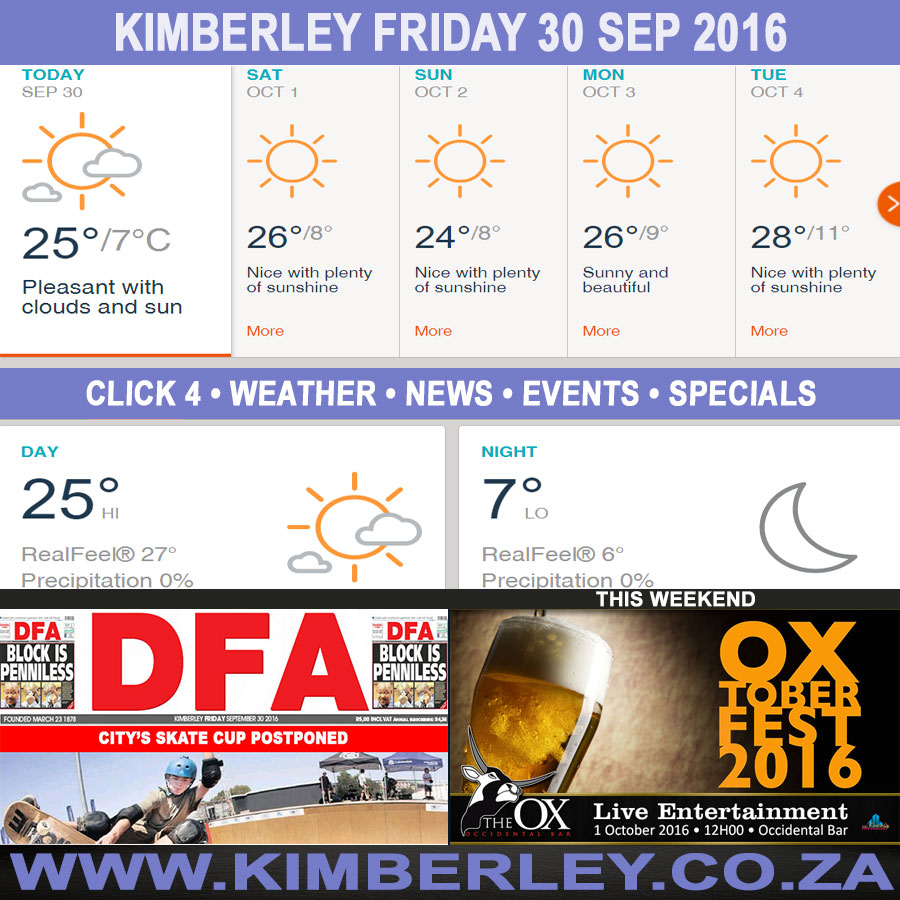 KimberleyToday, Friday 30/09/2016