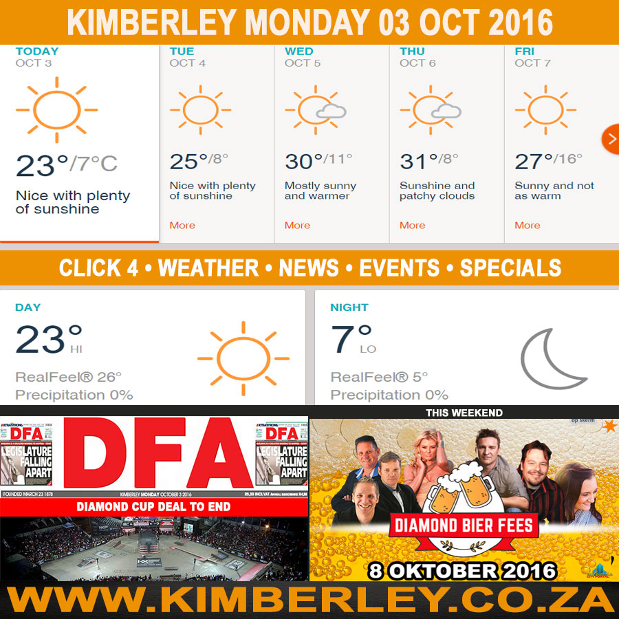 KimberleyToday, Monday 03/10/2016