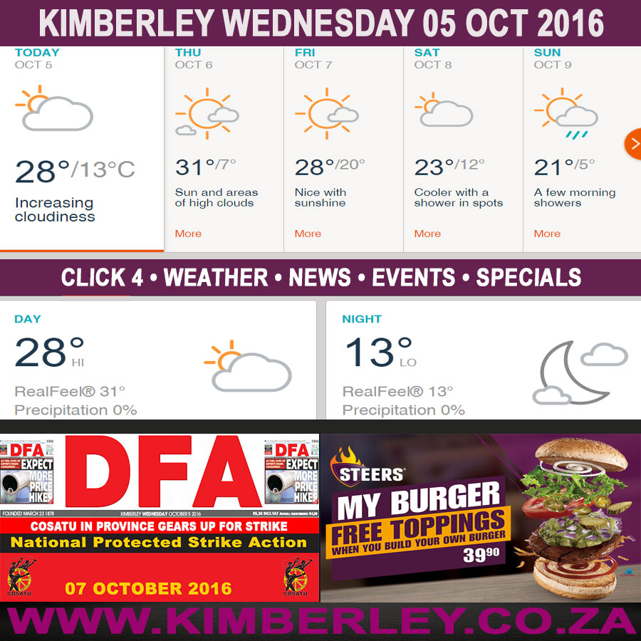 KimberleyToday, Wednesday 05/10/2016