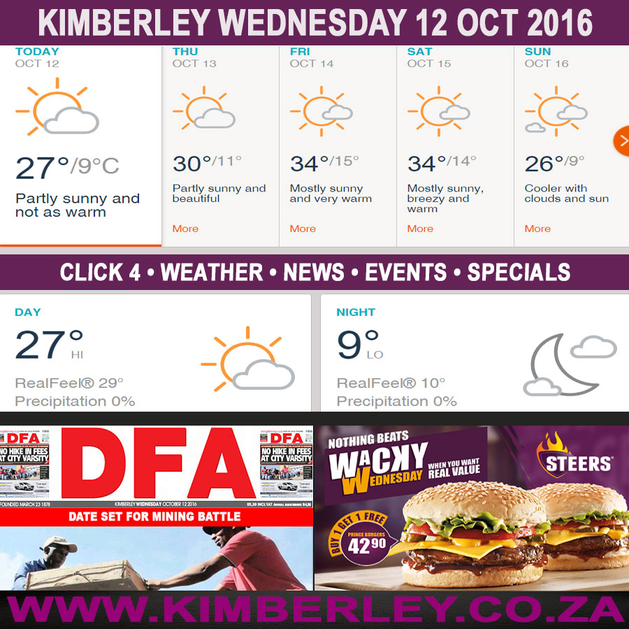 KimberleyToday, Wednesday 12/10/2016