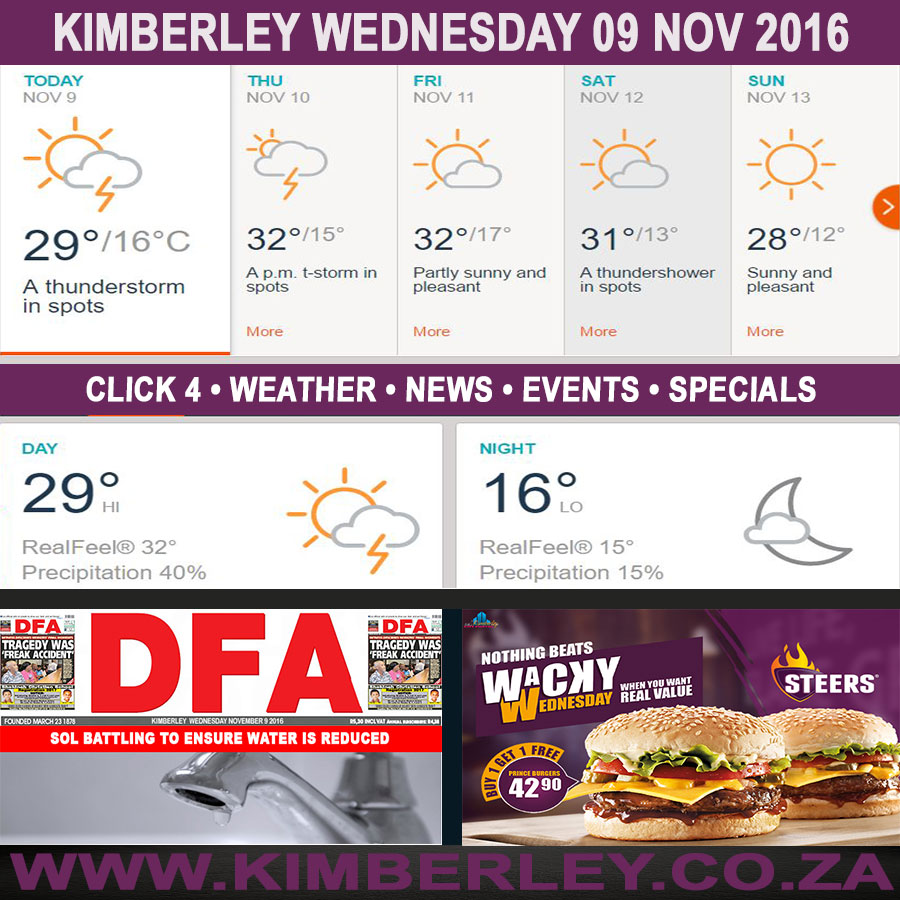 KimberleyToday, Wednesday 09/11/2016