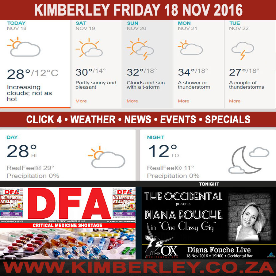 Today in Kimberley South Africa - Weather News Events 2016/11/18