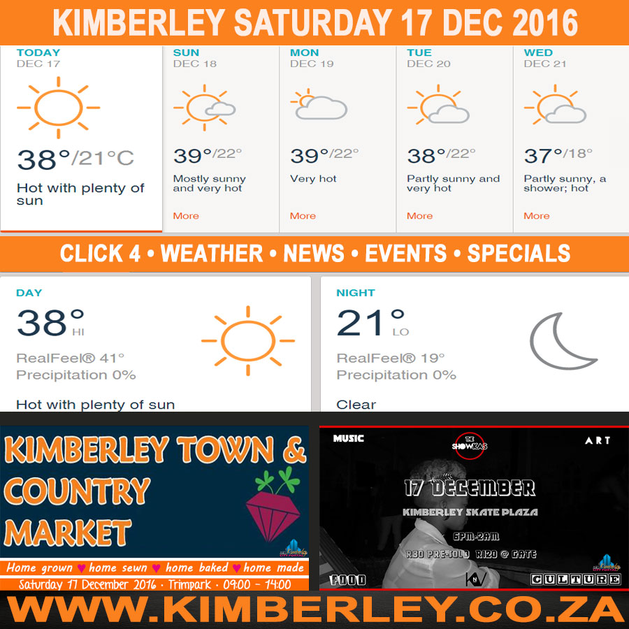 Today in Kimberley South Africa - Weather News Events 2016/12/17