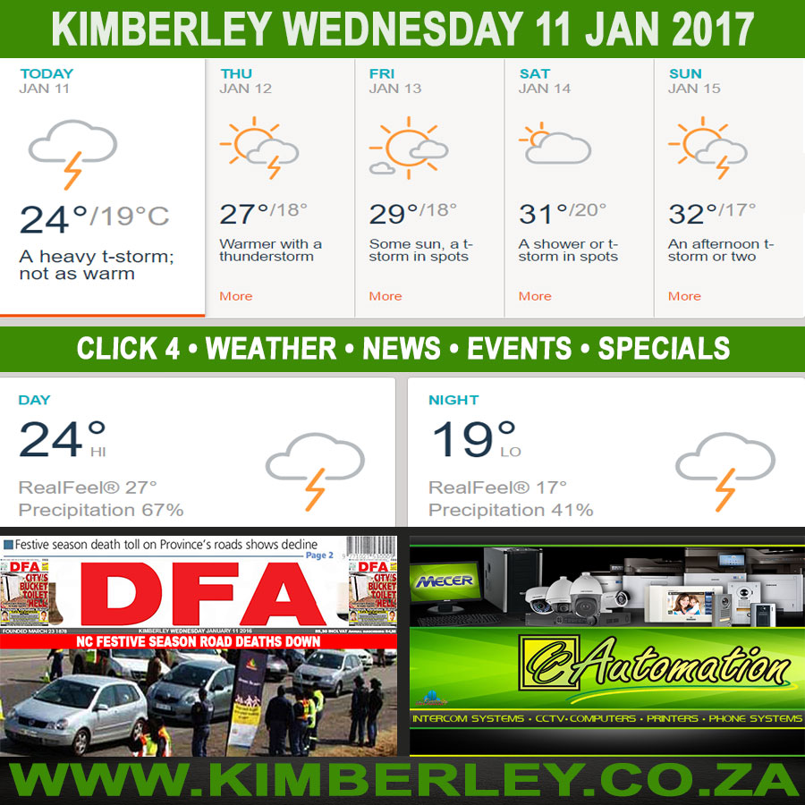 KimberleyToday, Wednesday 11/01/2017
