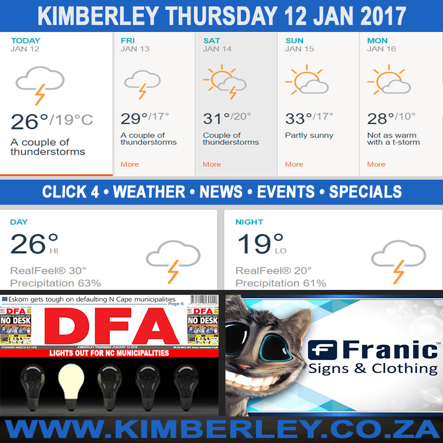 KimberleyToday, Thursday 12/01/2017