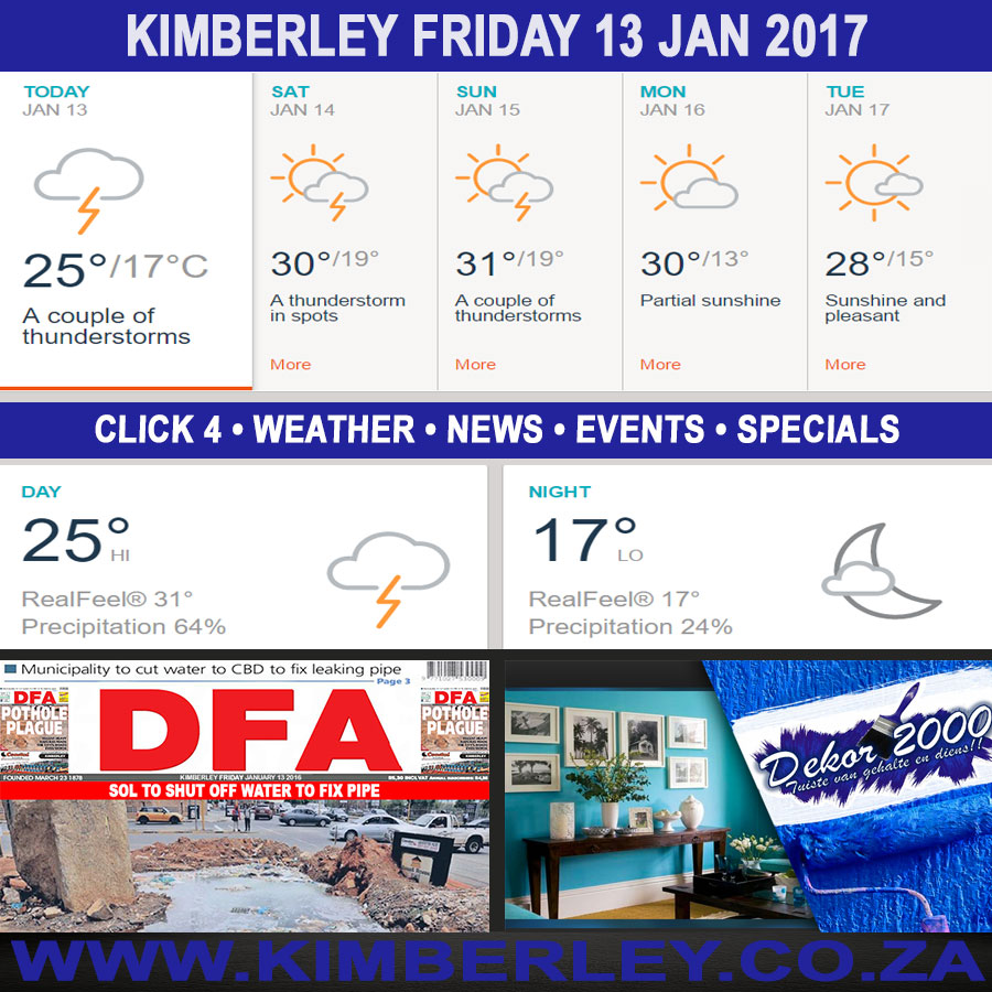 KimberleyToday, Friday 13/01/2017 KimberleyToday, Friday 13/01/2017