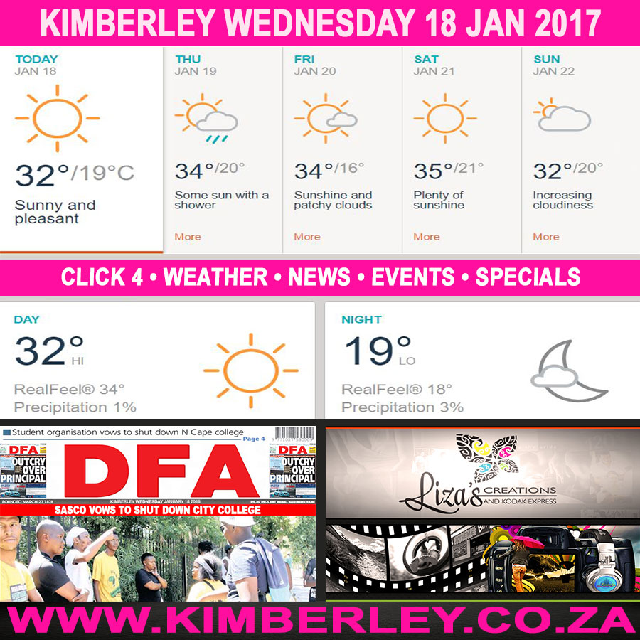 KimberleyToday, Wednesday 18/01/2017 KimberleyToday, Wednesday 18/01/2017