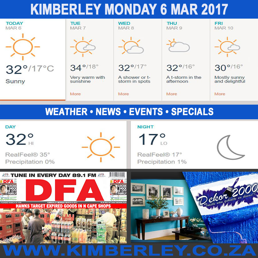 Today in Kimberley South Africa - Weather News Events 2017/03/06