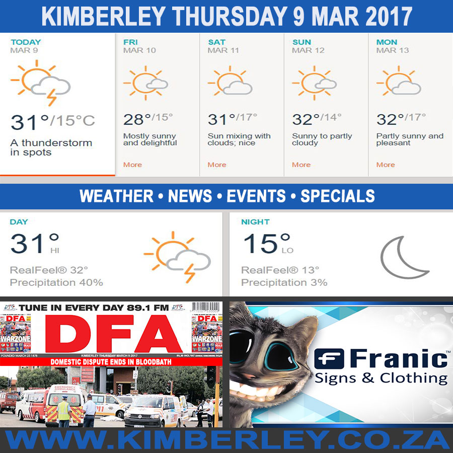 Today in Kimberley South Africa - Weather News Events 2017/03/09