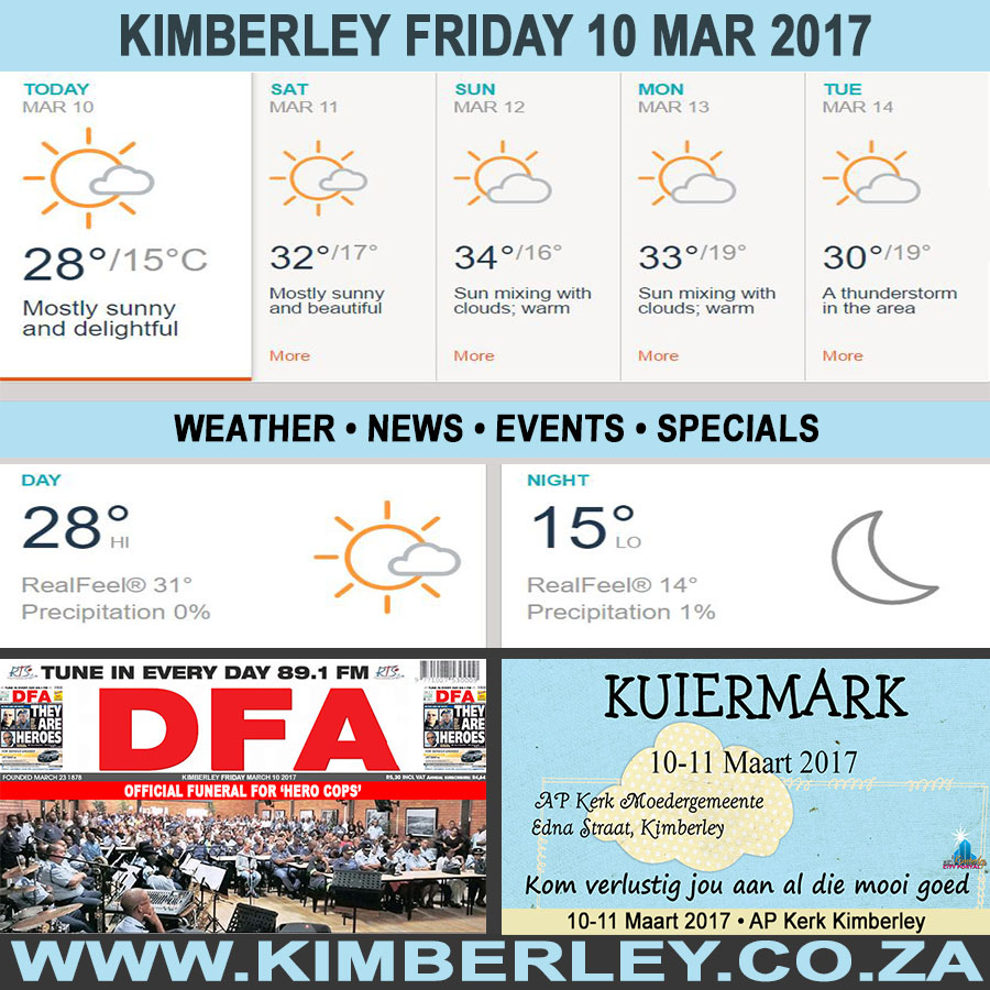KimberleyToday, Friday 10/03/2017