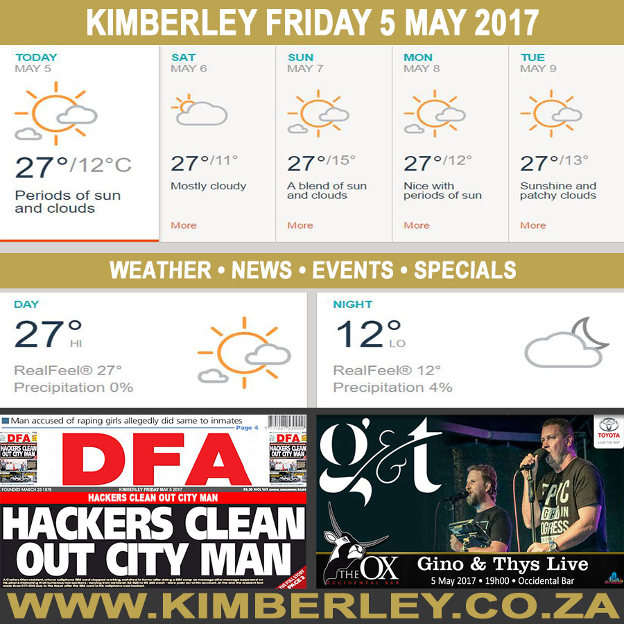 KimberleyToday, Friday 05/05/2017