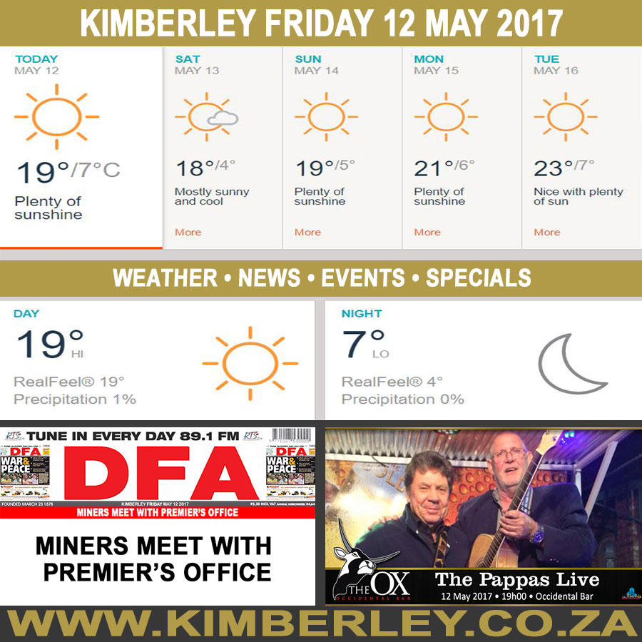 KimberleyToday, Friday 12/05/2017