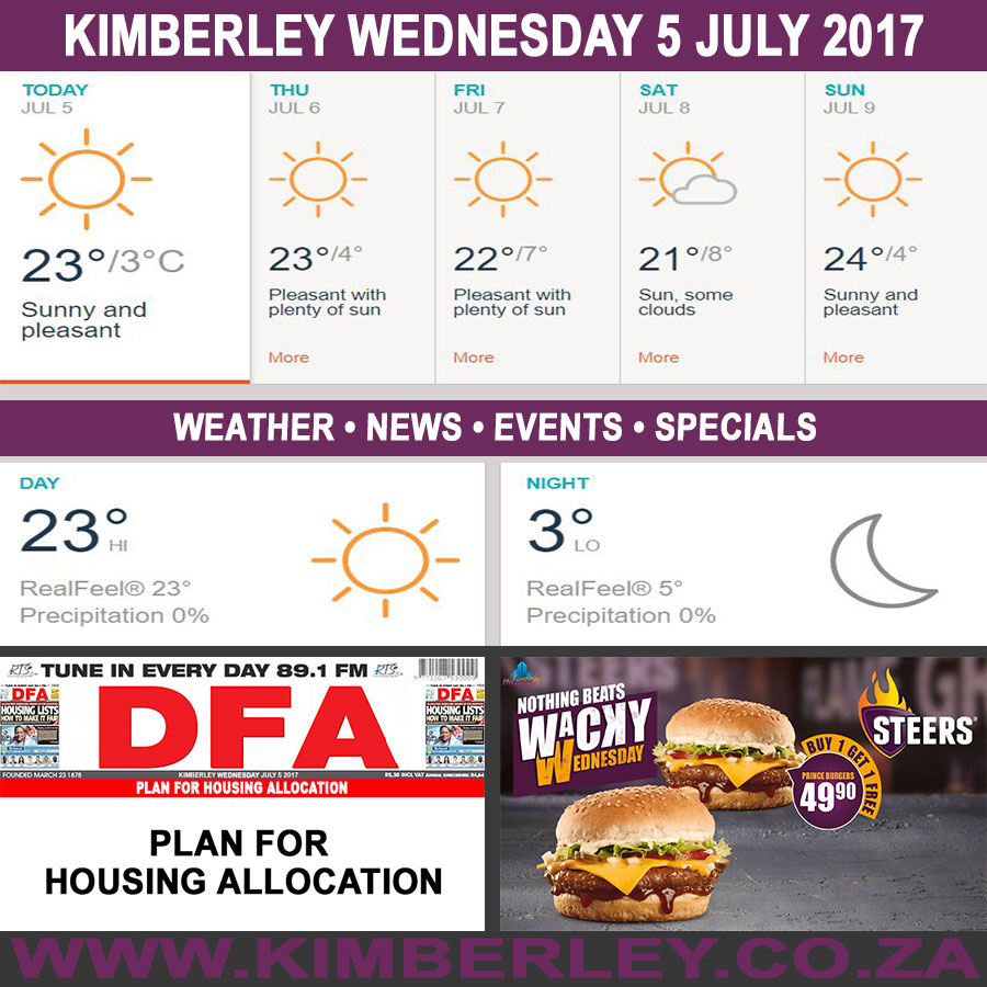 KimberleyToday, Wednesday 05/07/2017