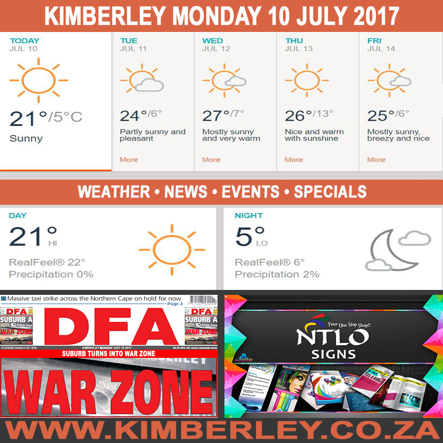 KimberleyToday, Monday 10/07/2017
