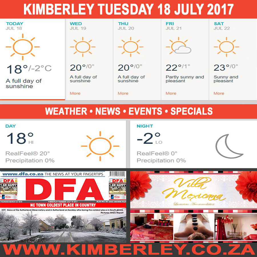KimberleyToday, Tuesday 18/07/2017 KimberleyToday, Tuesday 18/07/2017