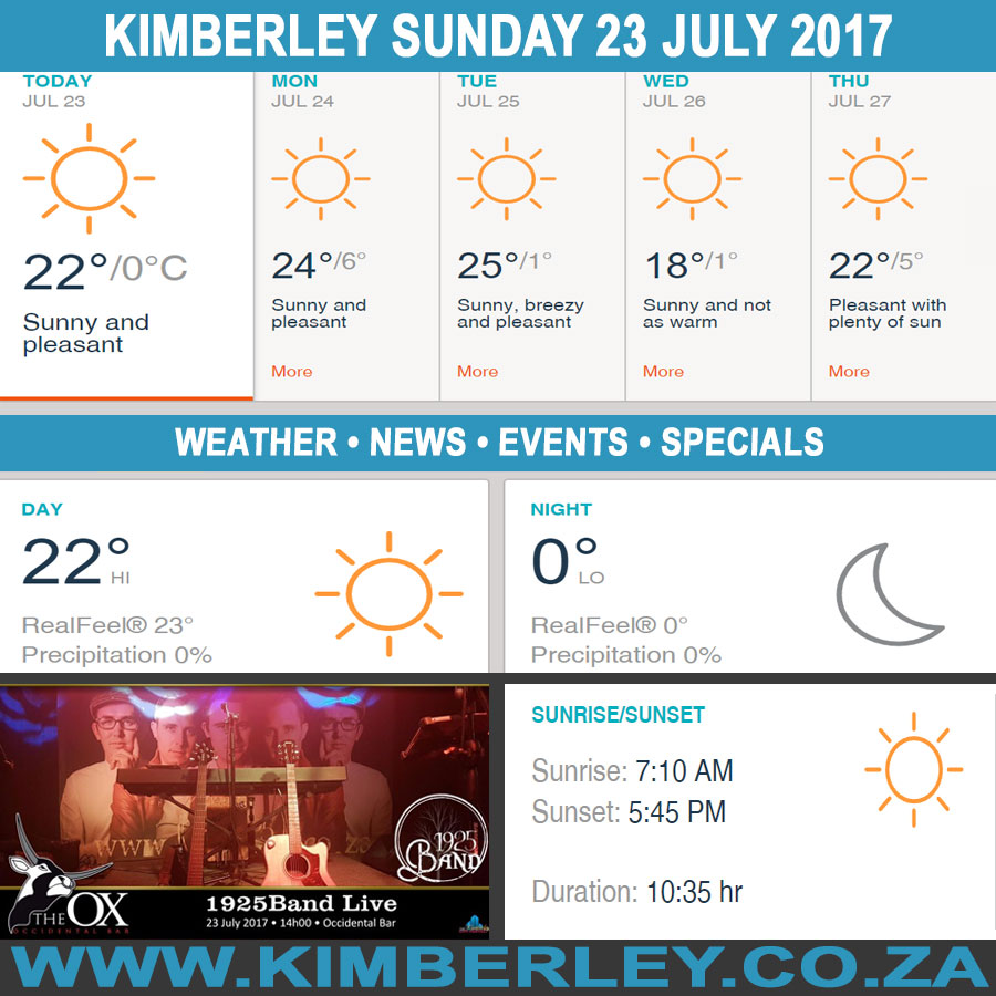 KimberleyToday, Sunday 23/07/2017