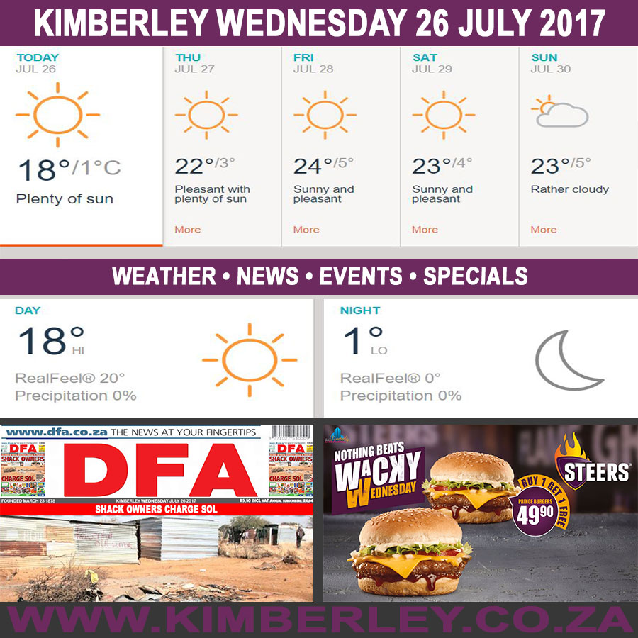 KimberleyToday, Wednesday 26/07/2017