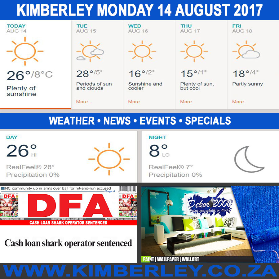 KimberleyToday, Monday 14/08/2017